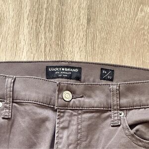 Lucky Brand Mens Jeans 121 Slim Straight 38x32 Comfort Stretch Denim Brown Taupe